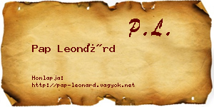 Pap Leonárd névjegykártya